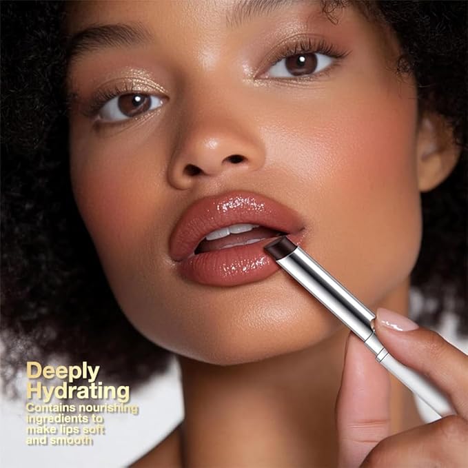 Brown Honey Butter Lipstick Tinted Lip Balm, Shine Moisturizing Plumper Lipstick for Women, Natural Nourishing Hydrating Lip Gloss Stain for Dry Lips, Lightweight Lip Liner Care Makeup, Vegan
