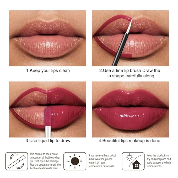 Kaely Longwear Shine Lipstick for Women, Highly Pigmented Liquid Lip Color Makeup, Non-Transfer Lip Gloss Stain Waterproof Smudge Proof 24 Hour, Glossy Finish, Vegan & Cruelty-free, 06 UNRIVALED