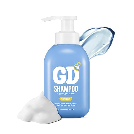 TS GD Shampoo for Flake Prone, Uncomfortable Scalp (14.1 Fl Oz) For Youth & Teens | Gentle Scalp-Care Routine | Silicone, SLS, SLES Free | Korean Hair Care (Blue)