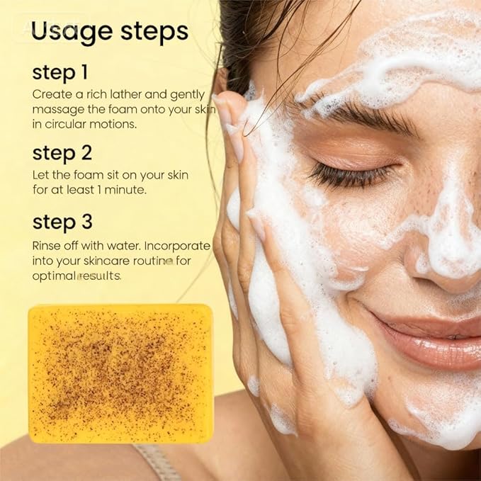 Lemon & Turmeric Glow Soap Bar - Brightening Bar for Dark Spots & Acne Scars, with Kojic Acid, Vitamin C, Retinol, Shea Butter -30% Larger & SLS Free, for Oily & Dry Skin- 2PCS
