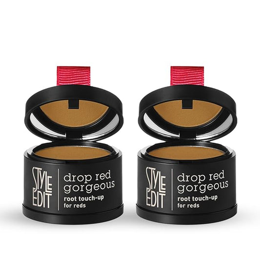 Root Touch Up Powder for Light Red Hair by Style Edit | Cover Up Grays and Roots | Light Red Mineral Infused Hairline Powder - 2 Pack