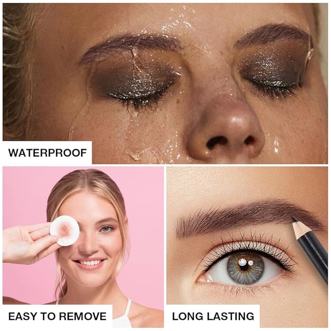 6Pcs Brow Pencil Set with Sharpener – Wooden Hard-Core Eyebrow Pencils, Perfect for Eye Brows and Eyeliner, Waterproof & Sweat-Proof for Beginner makeup (6PCS*Coffee)