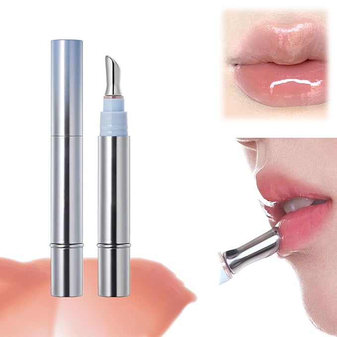 Ice Cool Essence Lip Glaze, Watery Essence Lip Gloss, Jelly Hydrating Mirror Liquid Lipstick with Metallic Brush Moisturizing Ice Watery Lip Gloss (G01 Almond ice)