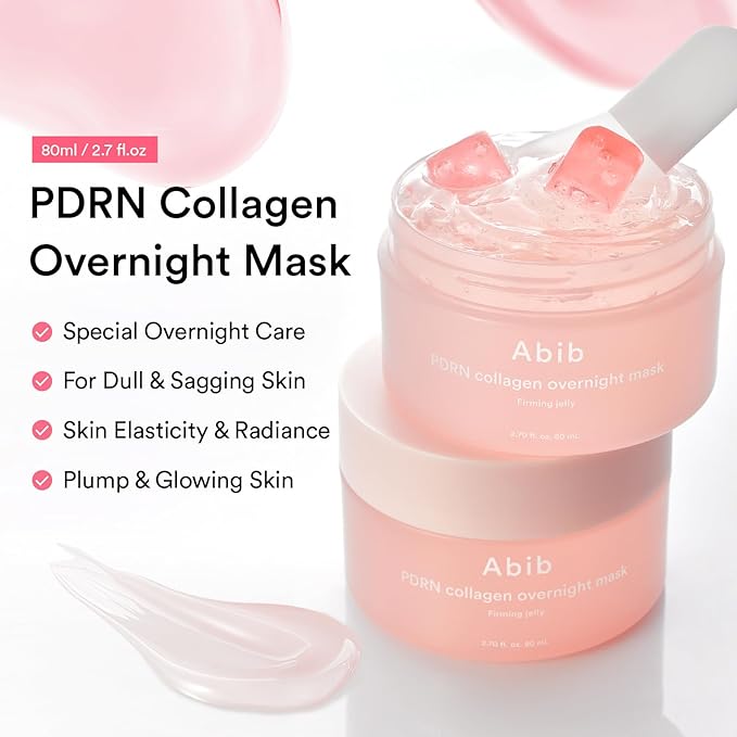 Abib Pink Me Up Pdrn 3 Step Glow Kit | Overnight Firming Jelly Mask, Korean Skincare Set for Glass Skin Routine
