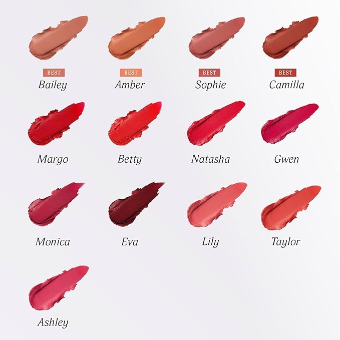 DEARDAHLIA Lip Paradise Effortless Matte Lipstick (Natasha) - Wightness & Silky Matte Lipstick with Long-Lasting and High-Pigment Color, Dahlia Petal Tip for Easy Use. Vegan & Cruelty-Free. 0.11 oz
