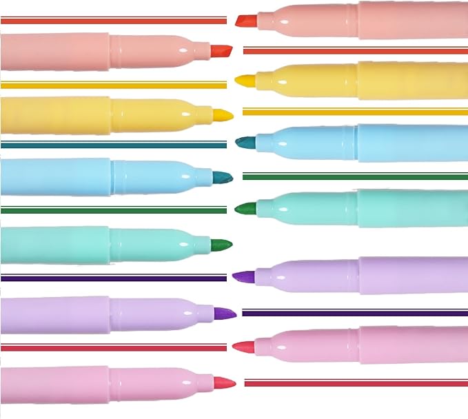 Highlighters Assorted Colors, Chisel Tip, 12 Pack Bible Highlighters No Bleed, Quick Dry, Pastel Highlighter for School Teacher Students, Classroom Must Have, Back to School Supplies