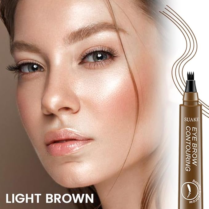 Eyebrow Ink Pencil by Brow Stylist -Micro 4 Point Brow Pen Lift & Snatch Eyebrow Pen Kits,Long-Lasting Waterproof Natural Eyebrow Hair (B-1Pc 01# Light brown)