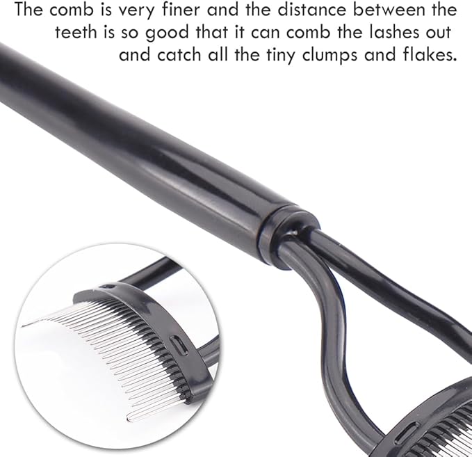 KINGMAS Eyelash Comb Separator, Eye Lash Separator Eyelash Definer Mascara Comb Applicator with Cover - Arc Designed