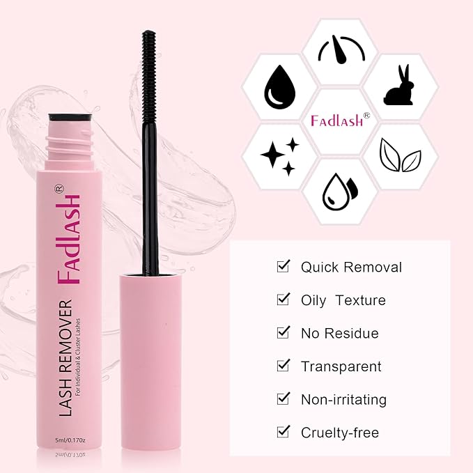 Cluster Lash Glue Remover 5 ML Lash Remover for Cluster Lashes Soothing Oil Lash Glue Remover Mascara Wand Eyelash Extension Remover Self Use at Home