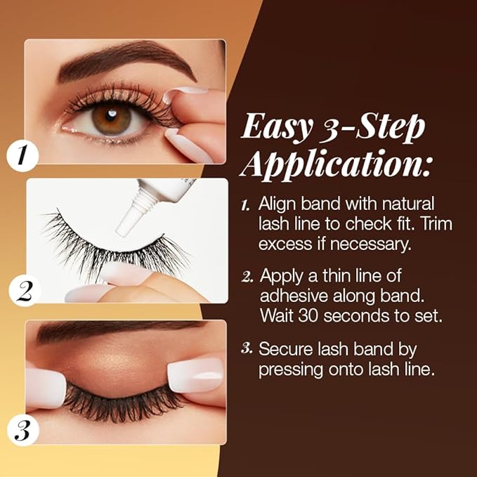 Ardell Balayage Wispies False Eyelashes, Ultra Thin Band, Mocha Strip Lash Strokes - Easy Application, Natural Look Lashes for Everyday Wear, 4-Pack