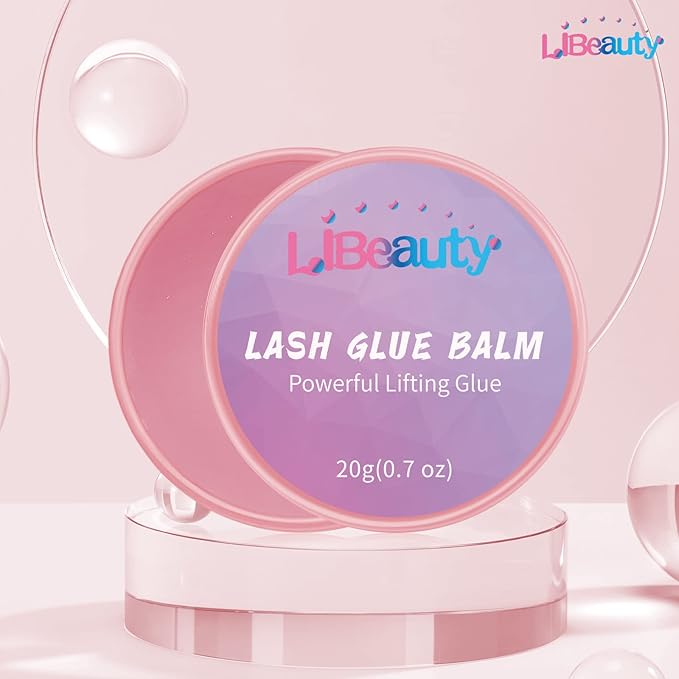 Libeauty Lash Glue Balm Lash Lift Adhesive 0.71Oz/20G Strong Sticky Fruit Flavor Eyelash & Eyebrow Perm Glue Balm for Long Lasting Individual Brow Lamination Gel