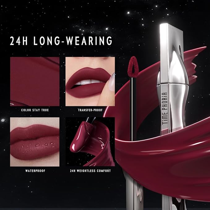 ETERNAL LIP MATTE-Long Lasting Lip Stain, Waterproof & Transferproof Lip Tint, Mask-friendly, Matte Finish Lipstick, Lightweight, High Coverage, Stocking Stuffers For Teen Girls (04 CHARM)