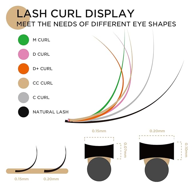 LASHVIEW Eyelash Extension - Ellipse Flat Eyelash Extensions, Individual Lashes, 0.15mm C Curl 11mm, Semi-Permanent, Extremely Light & Soft, Professional Salon Use