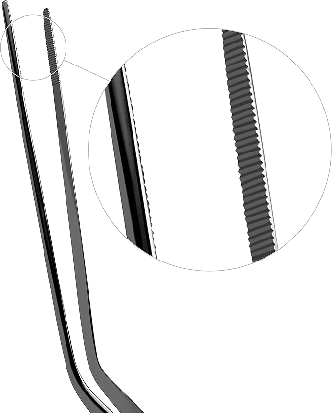 Luca Ear Adson Bayonet Shape Tweezer Forceps Stainless Steel (Bayonet Shape, 6")