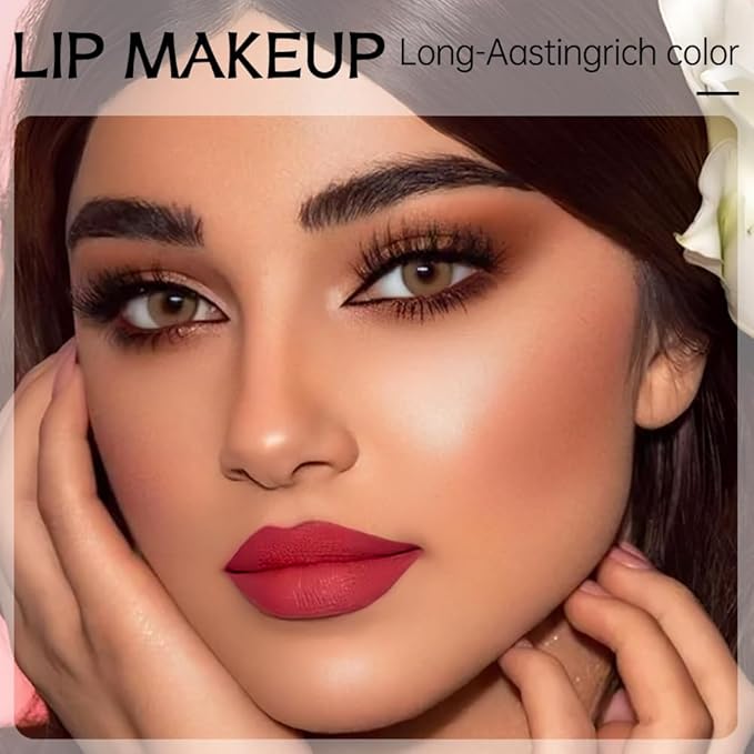 Brick Red Matte Lip Liner Pencil – Smooth & Moisturizing Lip Pencil for Precise Contour, Rich Color Payoff, Lightweight Everyday Lip Makeup, Twist-Up Design,05#