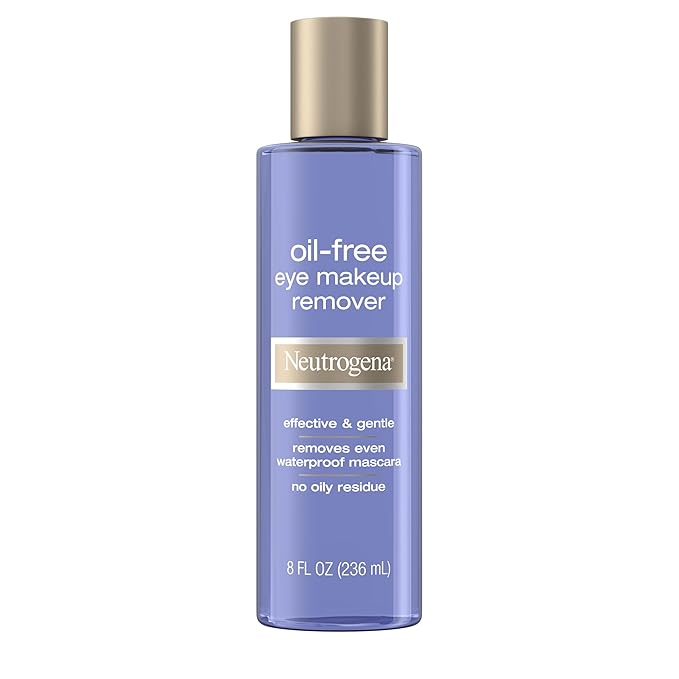 Neutrogena Gentle Oil-Free Eye Makeup Remover & Cleanser for Sensitive Eyes, Non-Greasy Makeup Remover, Waterproof Mascara Remover, Dermatologist & Ophthalmologist Tested, 8 fl. oz