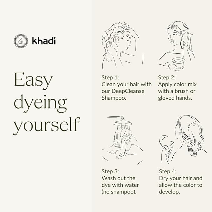 khadi ASH BROWN Natural Hair Color - Natural cosmetics - hair color for matte & medium brown - plant hair color - 100% herbal, natural & vegan - 3.5 oz
