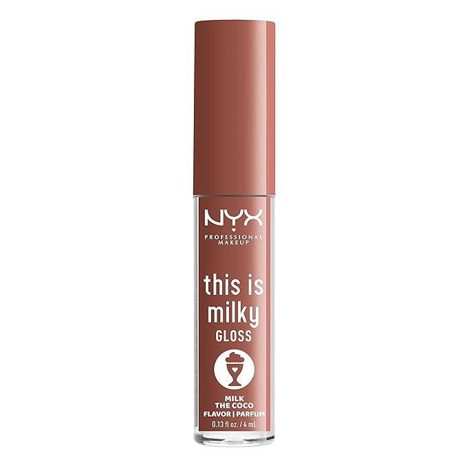 NYX PROFESSIONAL MAKEUP This Is Milky Gloss, Lip Gloss with 12 Hour Hydration, Vegan - Milk The Coco (Dark Chocolate) (Pack of 2)