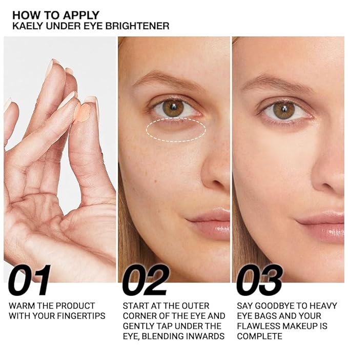 Kaely 2Pcs Shimmer under Eye Brightener, Conceal Brighten Dark Circles, Color Correcting Pot Concealer for Dark Circles, Waterproof, Vegan Makeup & Cruelty-Free, 07 Fair & 10 Natural