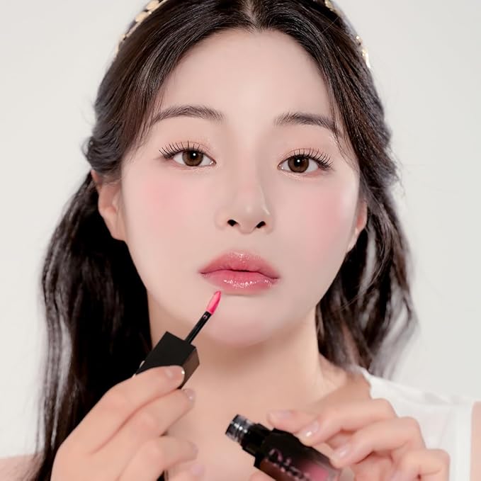 DINTO Blur-Glowy Lip Tint - Glossy Finish, Hydrating, Long Lasting, Lightweight Texture, Non-Sticky, Vegan & Cruelty-Free, K beauty (211 Venus, 0.11 fl.oz) (30 colors)