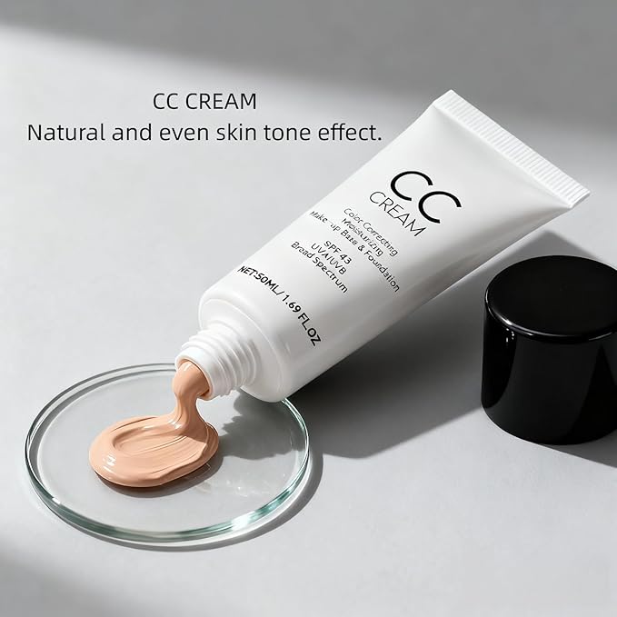 Cc Cream for Older Women,Cc Cream With Spf 43,Self Adjusting for Mature Skin, Anti-Aging Sunscreen Foundatio with Moisturizer, Conceals, Moisture & Anti Aging(3) (3)
