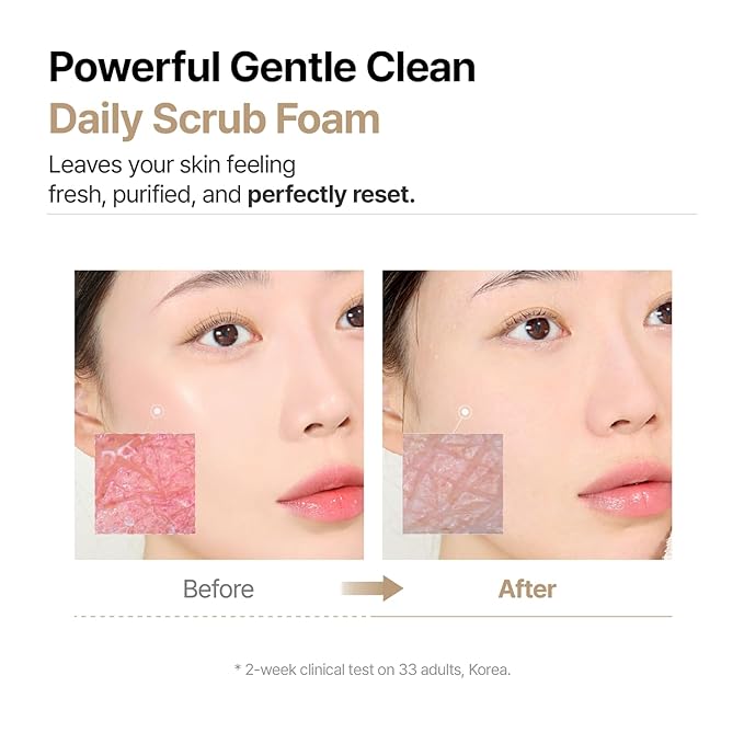 MIDHA RICE BRAN SCRUB FOAM 5.07fl.oz/150ml, Deep Cleansing, Pore-Purifying, Gentle Exfoliating – Soft Micro-Foam Face Wash with Balanced pH & Hydrating, Nourishing Care