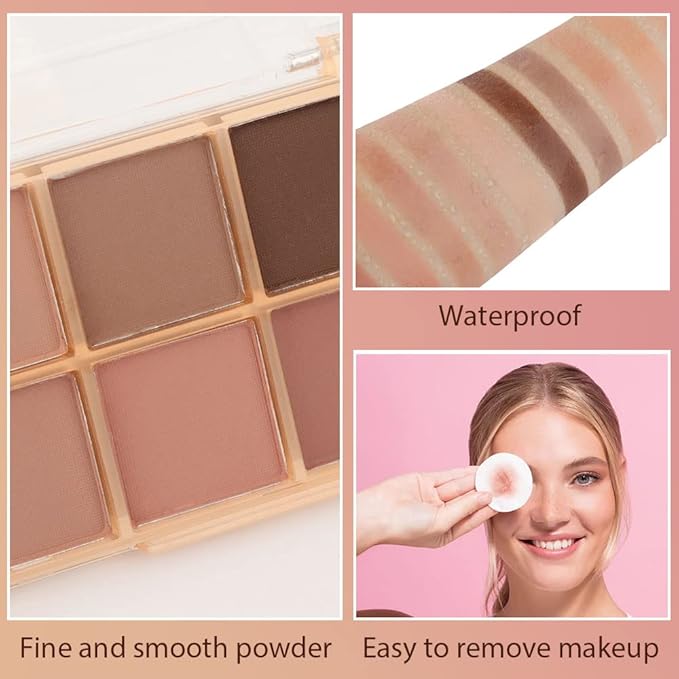 AMY'S DIARY 12Color Light Pink Purple Eyeshadow Palette, Long-Lasting, and Highly Pigmented. Elevate Your Eye Makeup– Unleash Your Unique Style (10 colors 09#)
