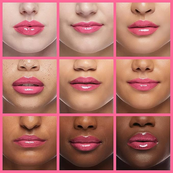 2PCS Hydrating Lip Glow Oil, Lip Oil Gloss Transparent Toot Tinted Nourishing Long Lasting Repairing Lightening Lip Lines (RASPBERRY) 0.2 OZ