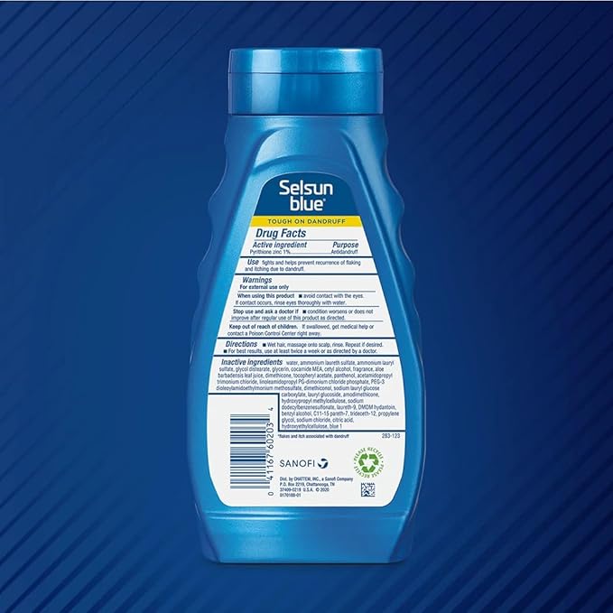 Selsun Blue Itchy Dry Scalp Anti-Dandruff Shampoo, 11 fl. oz., Extra-Hydrating Formula, Pyrithione Zinc 1% 2 pack