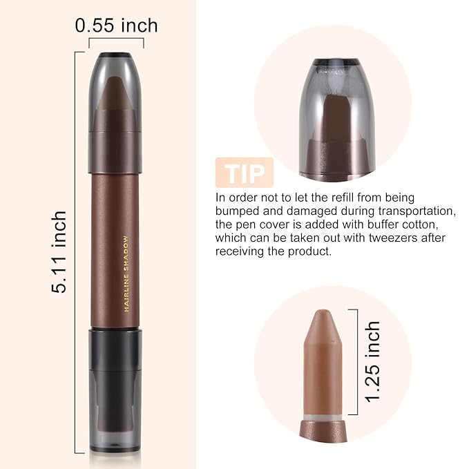 Boobeen Hairline Powder Stick, Hair Shadow Concealer for Thinning Hair, Waterproof Root Touch-Up to Quickly Cover Grey and Conceal Hair Loss