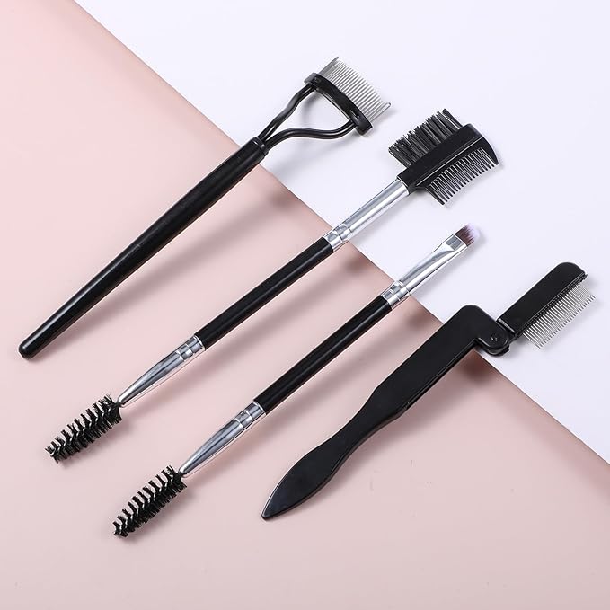 4PCS Eyelash Comb Eyebrow Brush Lash Separator and Brow Spoolie, Spooly for Eyebrows, Mascara Separator Tool, Eye Makeup Tools