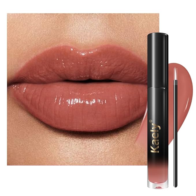 Kaely Longwear Shine Lipstick for Women, Highly Pigmented Liquid Lip Color Makeup, Non-Transfer Lip Gloss Stain Waterproof Smudge Proof 24 Hour, Glossy Finish, Vegan & Cruelty-free, 09 PUNCHY