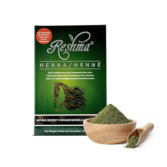 Reshma Beauty 30 Minute Henna Hair Color Infused with Organic Henna Lawsonia Inermis 100% Gray Coverage for Soft, Shiny Hair, Plant-Based Hair Dye—1.05 oz Pack of 1 (Chestnut)