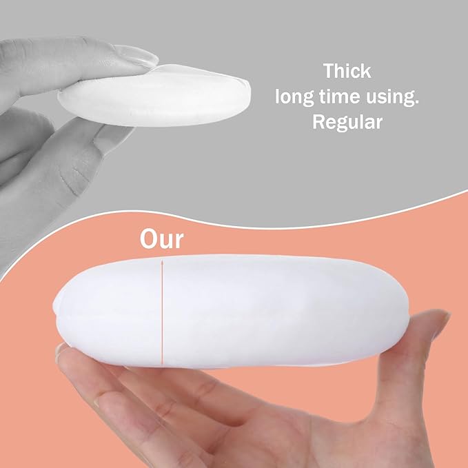 4 Pcs 5 Inch Pink Body Powder Puff Large Loose Talcum Powder Puff Pink Soft Air Cushion Makeup Blending Sponges for Liquid Cream Foundation Women Bath Body Makeup Face Round