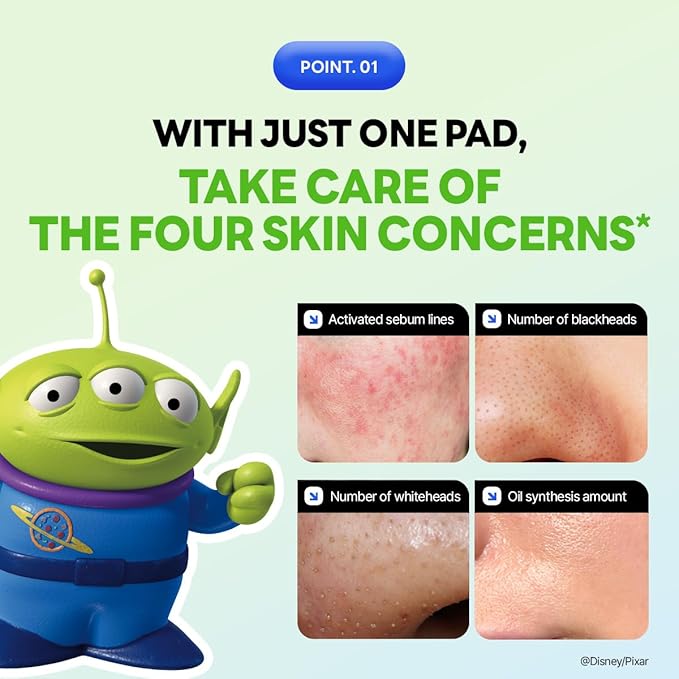 MEDIHEAL Toner Pads [Teatree] Trouble Care - Disney Pixar Edition - Quick Soothing for Sensitive Skin - Lactobacillus Acne Prone Skin - Vegan Face Gauze, Full Size 100 + Refill 100 (200 Count)