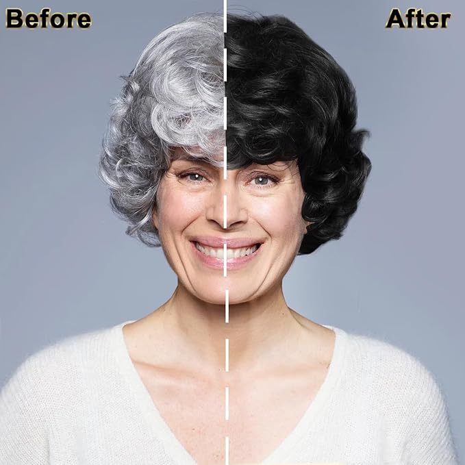 MEIDU Black Hair Dye Shampoo 3 in 1, Shampoo for Color Treated Hair 100% Gray Coverage for Women Men, Natural Herbal Ingredients Champu Para Canas pintar el pelo 500ml