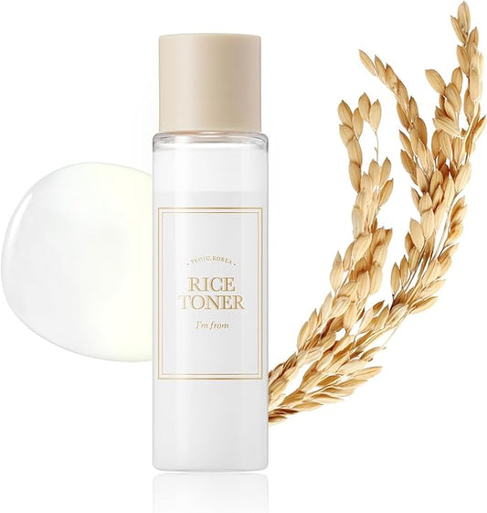 I'm from Rice Toner, Mini Size, Travel Essentials, Hydrating for Dry, Dull, Combination Skin, Vegan, Fragrance Free, Glass Skin, Korean Face Care 1.01 Fl Oz