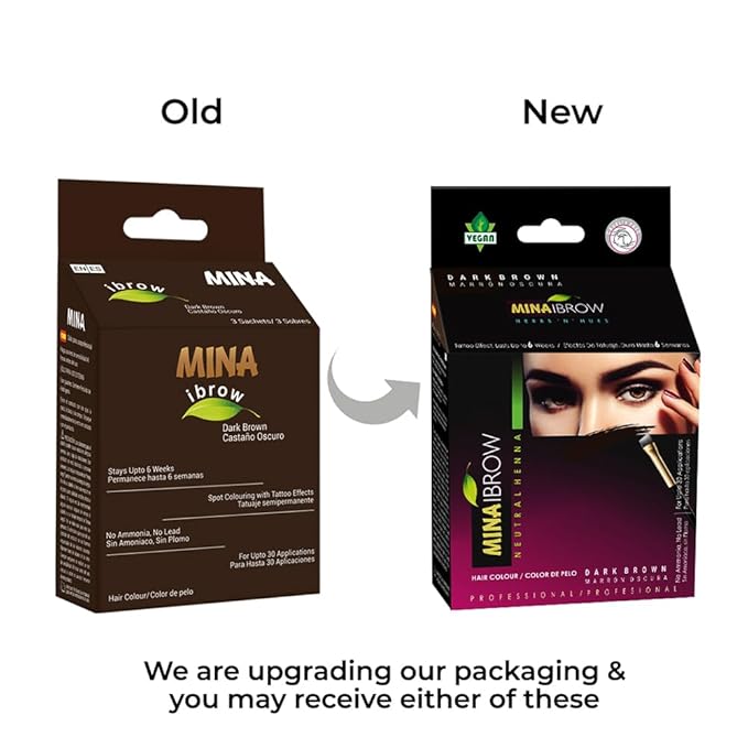 MinaiBrow Dark Brown Natural Spot Coloring Brow Tinting Powder with Duo Angled Brush, Plant-based, Vegan, Cruelty-free Hair Color, 1.0582 Ounce