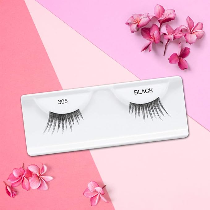 Ardell Accent Half Lashes 305 - Natural False Eyelashes Wispy Cat Eye Lashes Strips Half Eyelashes for Outer Corner Lift Volume, 4 Pack