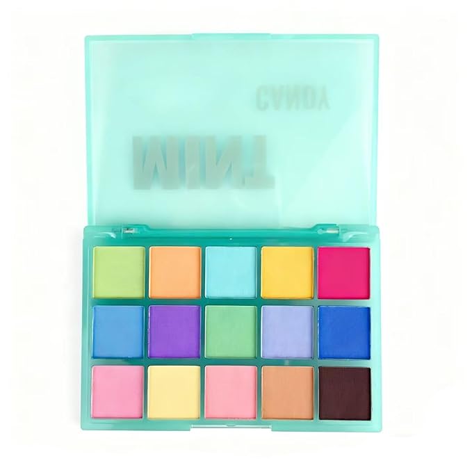 K'APEINE Colorful Eyeshadow Palette, 15 Colors Eyeshadows Neon Matte Eye Shadow Candy Color High Pigmented Shadow Set Long Lasting Eye Makeup Cosmetics Set for Party,Music Festival, Stage Performance