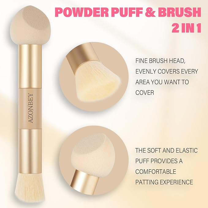 Root Touch Up Sets,Hairline Powder for Women Cover Up- Hairline Concealer for Thin and Thinning Hair, Water & Sweat Resistant,Contain Azonbey Makeup Brush (White, Med-Makeup Brush)