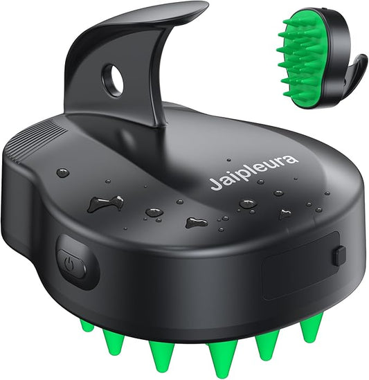 Electric Hair Scalp Massage Brush with Soft Silicone Bristles,3-Level Vibration,IPX6 Waterproof for Hair Growth & Dandruff Removal, Scalp Exfoliator(Light Green)