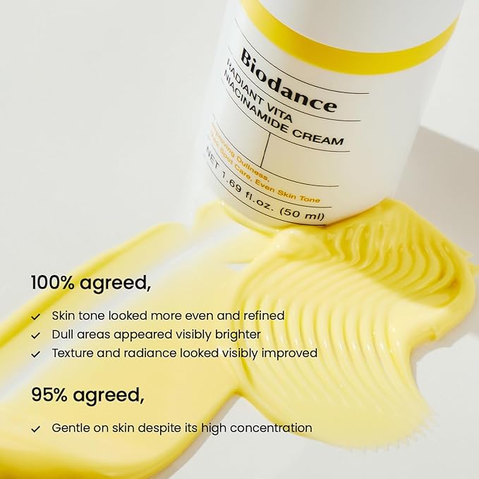 BIODANCE Radiant Vita Niacinamide Cream, Brightening, Dark Spot Correcting Facial Moisturizer, Korean Skincare, Stocking stuffers for teen girls | 1.69 fl.oz, 50ml