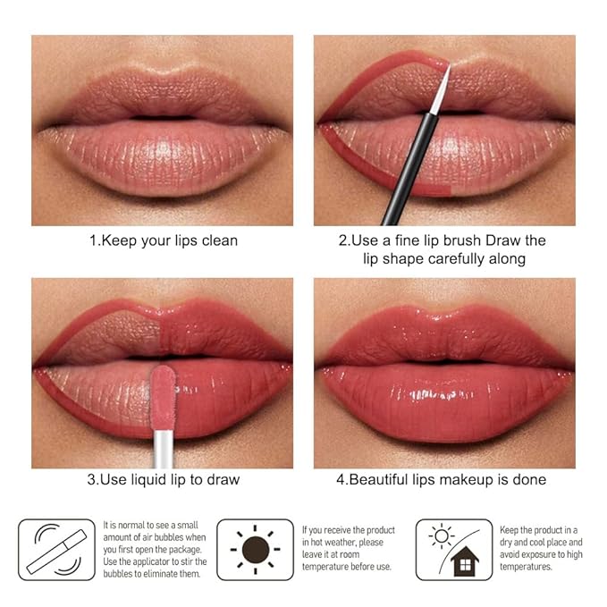 Kaely Longwear Shine Lipstick for Women, Highly Pigmented Liquid Lip Color Makeup, Non-Transfer Lip Gloss Stain Waterproof Smudge Proof 24 Hour, Glossy Finish, Vegan & Cruelty-free, 20 HONEY SHINE