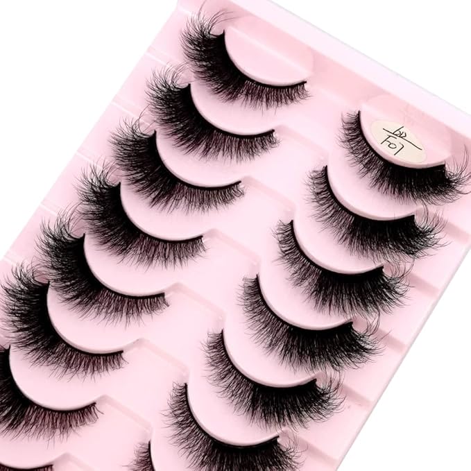 HBZGTLAD New 10 Pairs 3D Mink Lashes False Eyelashes Handmade Wispy Fluffy Long Lashes Natural Eye Makeup Tools Eye Lashes(6DF07)