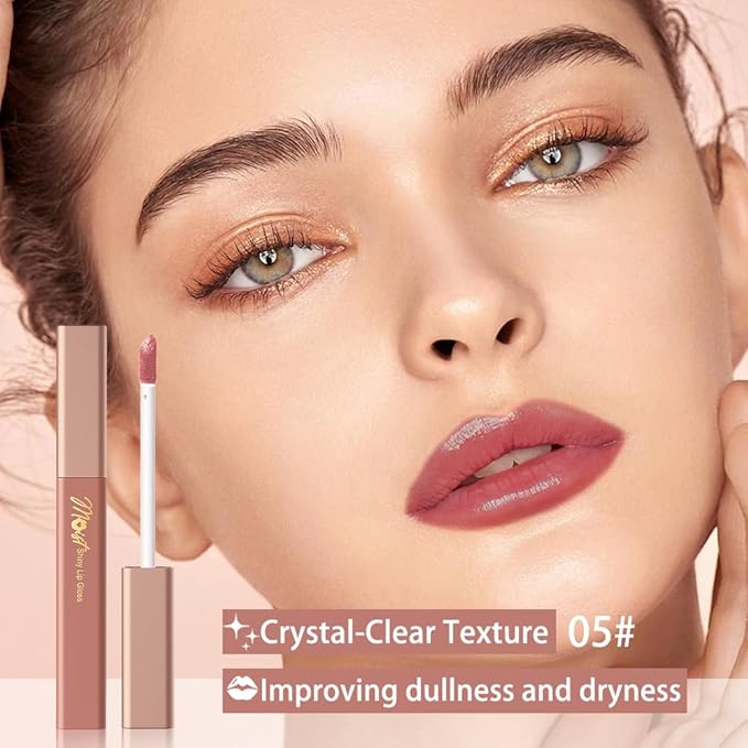 12 Colors Lip Gloss Set, High-Shine Waterproof Collection, Long Lasting Moisturizing Formula with Mirror Finish, Adult (5#, 1 Count (Pack of 1))