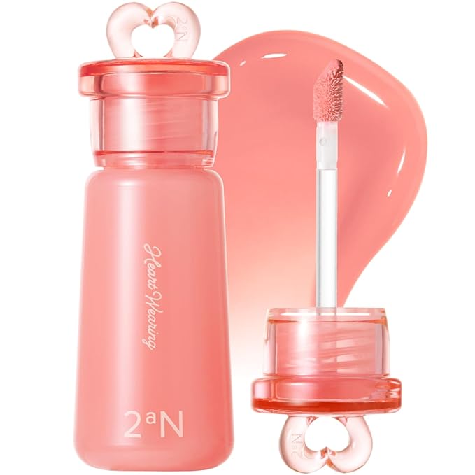 2aN Heart Wearing Liquid Cheek (0.15oz) – Dewy Liquid Blush with Soft Glow & Clear Layering | Hydrating Essence + Glossy Oil Blend | Buildable, Finger-Blend Texture | 8 Vibrant Shades (03 Papaya Glow)