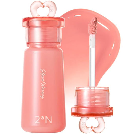 2aN Heart Wearing Liquid Cheek (0.15oz) – Dewy Liquid Blush with Soft Glow & Clear Layering | Hydrating Essence + Glossy Oil Blend | Buildable, Finger-Blend Texture | 8 Vibrant Shades (03 Papaya Glow)