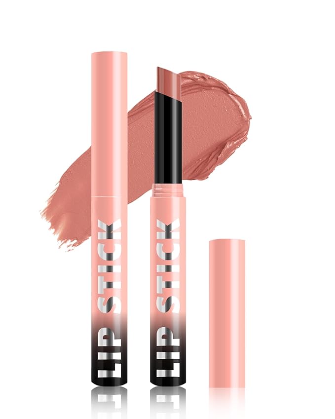 Matte Lipstick, Velvet Peach Nude Lip Stick Crayon Pencil, Waterproof Long Wear Lipstick 24 Hour High Pigmented, Smudge-proof Non-stick Hydrating Natural Lipgloss Christmas Makeup gift for Women-01