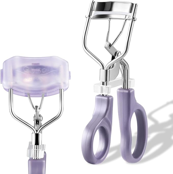 Eyelash Curler w/3 Replacement Pads (Soft/Medium/Firm) - Professional Lash Curler for Natural, Fake, Curly or Straight Lashes, Includes Protective Cover